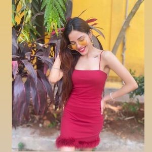 Red short dress